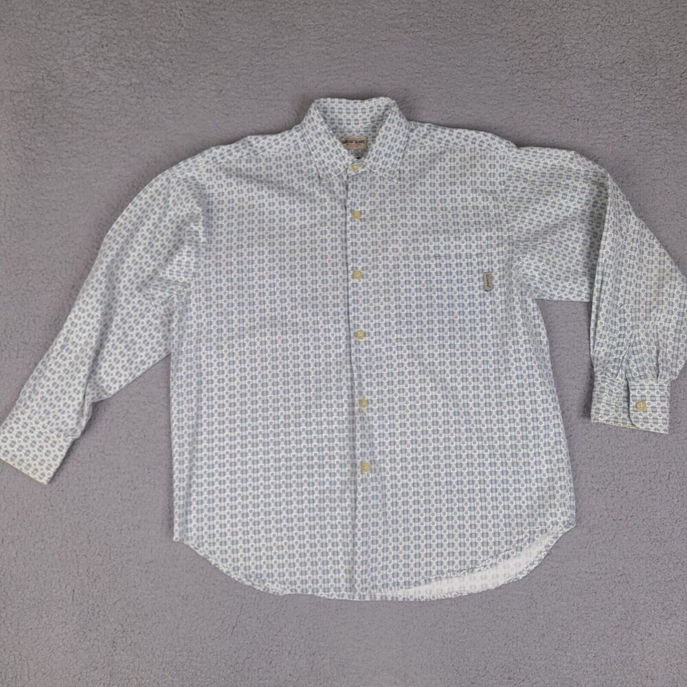 Vintage Guess Jeans Shirt Mens Medium White Blue Button Down‎ USA Made